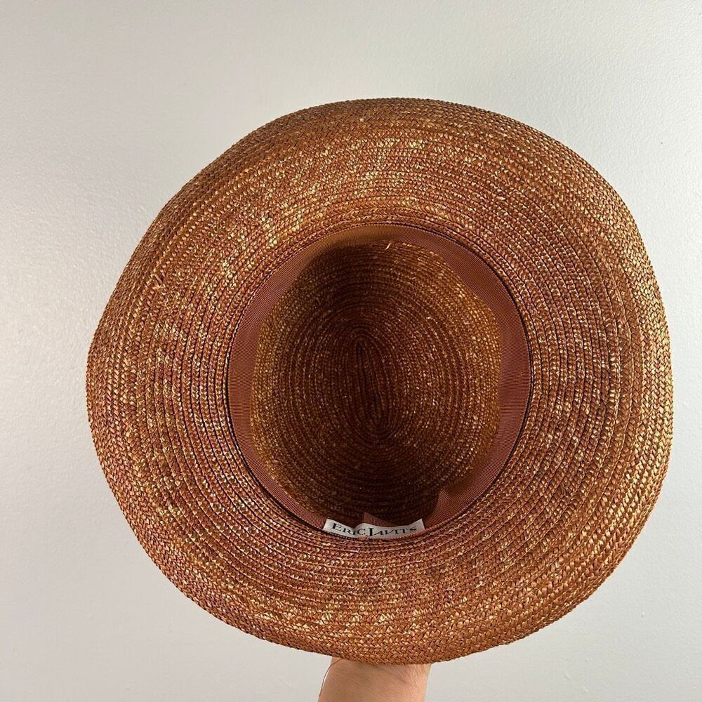 Eric Javits Vintage Wide Brim Straw Sun Hat - Picture 4 of 6